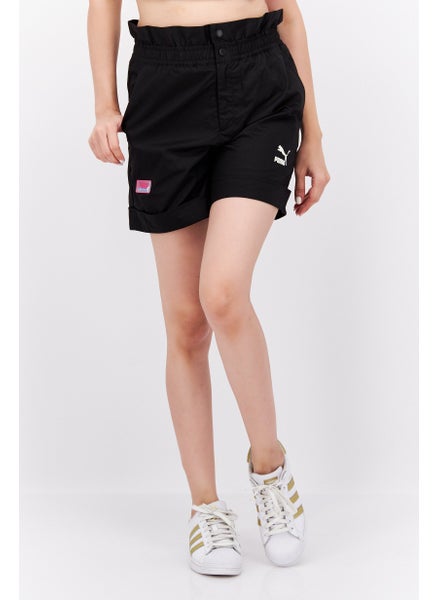 Buy Women Sportswear Fit Brand Logo Training Short, Black in UAE