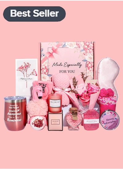 Buy Birthday Gifts for Women,Unique Gifts Basket Ideas Pink Gifts Box for Her Relaxing Gift Set Self Care Gifts Birthday Presents Female Friendship Gifts for Best Friend Bestie Girlfriend Mom Wife Sister in Saudi Arabia