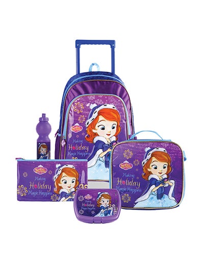 Buy 5 In 1 Disney Sofia Making Holiday Magic Happen  Trolley Box Set, 18 inches in UAE