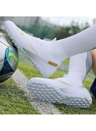 Buy Football Boots for Men Women Unisex-Adult Football Shoes Sneakers High Ankle Non-Slip Training Sneaker Athletics Football Soccer Shoes for Youth Students in UAE