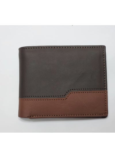 Buy Men's Genuine Cow  Leather Wallet (Brown/Black): Dual-Tone Elegance with Premium Craftsmanship in UAE