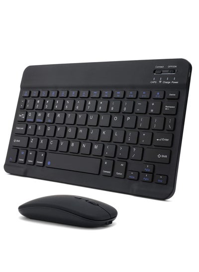 Buy Rechargeable Bluetooth Keyboard and Mouse Combo Ultra-Slim Portable Compact Wireless Mouse Keyboard Set for Android Windows Tablet Cell Phone iPhone iPad Pro Air Mini, iPad OS/iOS 13 in UAE