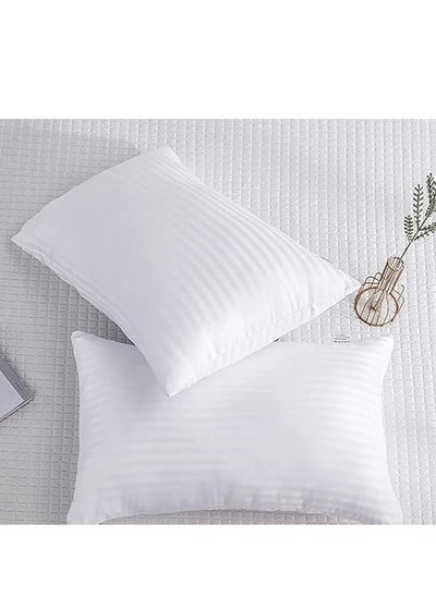 Buy Strip Hotel Pillow Microfiber - White - 75x50 cm in Saudi Arabia