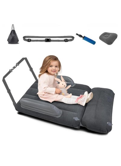 Buy Multifunction Portable Large Inflatable Toddler Travel Bed, Toddler Plane Bed, Inflatable Bed with Multi-purpose Pillow, Inflatable Pump, Travel Bag, Fixing Belt, Armrest in Saudi Arabia