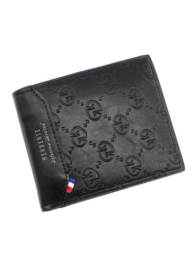 Buy Men's Wallet Short Wallet 7 Card Position Holder ID Bag 11.5*9.5*1.5 cm in Saudi Arabia