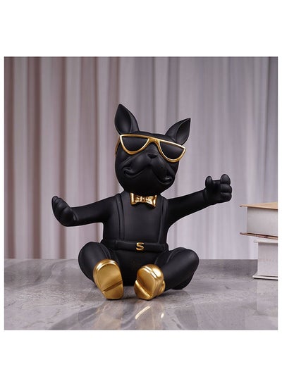 اشتري AW23 Nordic Pit bull Wine Bottle Holder Polyresin Figurines Modern Sculptures Tabletop Decor For Home Office Living Room L 23 x W 19 x H 24 cm Gold في الامارات