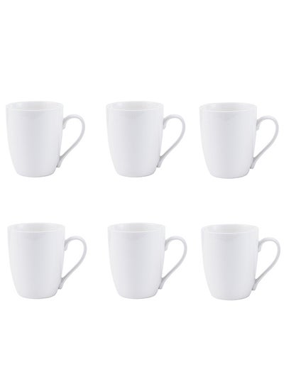 Buy 6-Piece Porcelain Mug Set 320ML White in Saudi Arabia