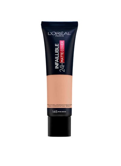 اشتري Infallible 24H Matte Cover Foundation 145 Rose Beige 30ml في مصر