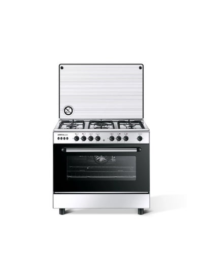 Buy Royal Gas Gas Cooker, 5 Burners, 90 cm, Stainless Steel - 2010328 in Egypt