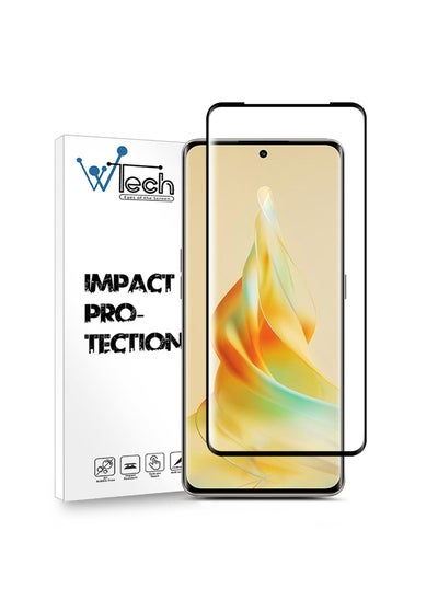 Buy Premium E2E Full Glue Full Cover Tempered Glass Screen Protector For Oppo Reno8 T 5G 2023 Clear/Black in Saudi Arabia