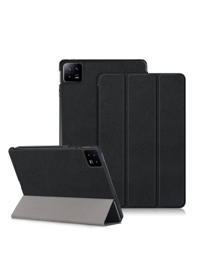 Buy Case for Xiaomi Pad 6 / Pad 6 Pro, Slim Stand Hard Back Shell Cover with Auto Wake and Sleep, Tri fold Slim Lightweight Hard Shell Smart Protective Cover, Black, 11 inch in Saudi Arabia