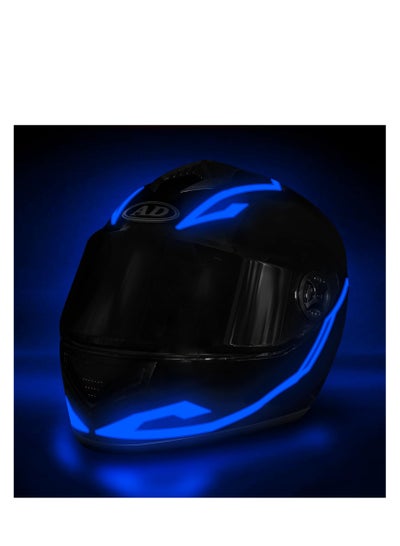 اشتري Motorcycle Helmet Light, 3 Modes Driving EL Light Strips, Helmet Light Strip, Night Riding Signal Light Decoration Kit, Safety Alert Function, No Heat & No UV Rays, Suitable for Most Helmets في السعودية