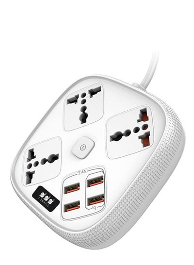 Buy Tycom Power Strip Surge Protector with USB  Type C- Extension Cord Flat Plug with Widely 3 AC Outlet and 4 USB, Small Desktop Station with 6 feet Power Cord, Compact Socket for Travel, Home & Office in UAE