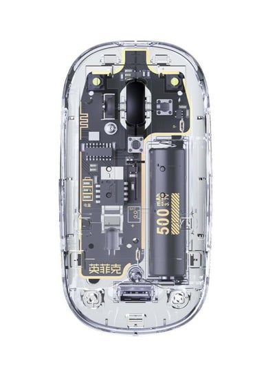 Buy Wireless Mouse Transparent, 2.4G Slim Wireless Mouse Rechargeable with Power Indicator, 3 Adjustable DPI Optical Cordless Computer Mouse for laptop PC Mac in Saudi Arabia