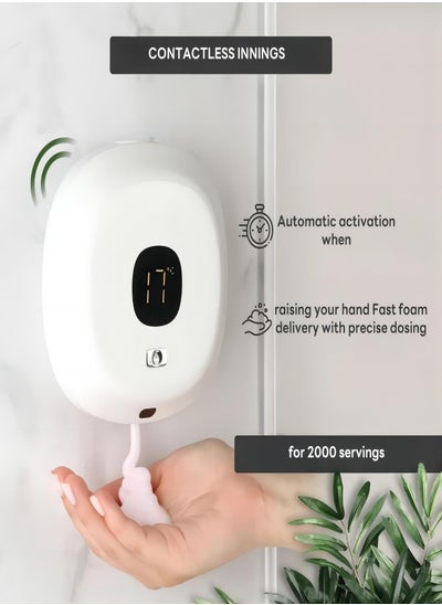 Buy Automatic Soap Dispenser Foaming Hand Free Wall Mount Foam Rechargeable Soap Dispenser Touchless Soap Dispenser Smart Electric Wall Auto Dish Soap Dispenser for Bathroom Kitchen Commercia in Saudi Arabia