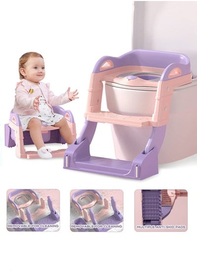 Buy 2 in 1 Kids Potty Training Seat with Anti-Slip Step Ladder, Baby Toddler Toilet Seats for Boys and Girls in UAE