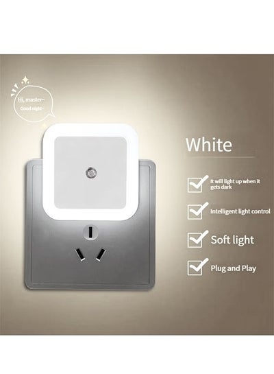 اشتري Night Lights Plug into Wall with Light Energy Efficient Sensor LED Night Light for Kids Room/Bedroom/Bathroom/Hallway/Kitchen Atmosphere Light (White) في السعودية