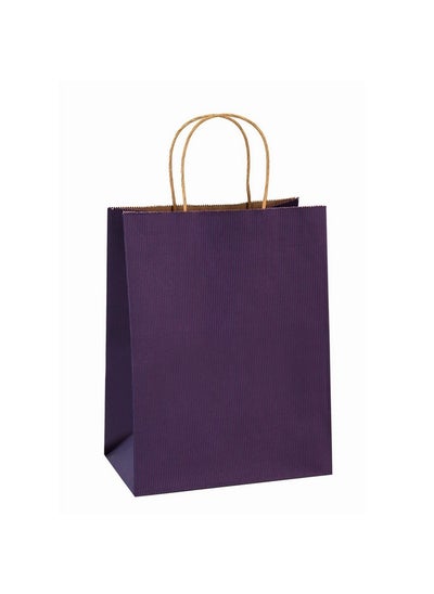 Buy Gift Bags 8X4.25X10.5 Inches 100Pcs Paper Bags With Handles Bulk Shopping Bags Kraft Bags Retail Bags Craft Bags 100% Recyclable Paper Gift Bags Purple in UAE