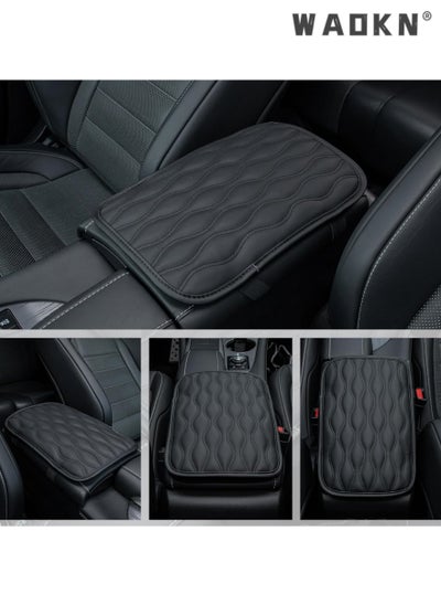 اشتري Auto Center Console Pad, Universal Waterproof Car Armrest Seat Box Cover, Car Interior Accessories, Leather Auto Armrest Cover Protector for Most Vehicle, SUV, Truck, Car (Black) في الامارات