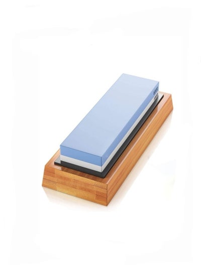 اشتري Whetstone Knife Sharpener,Sharpening Stone with Bamboo Base في السعودية