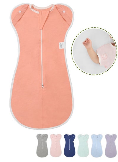 Buy Baby Swaddle , Baby Sleep Sack for 0-9 Month, Self-Soothing Swaddles for Newborns, New Born Essentials for Baby, Orange Pink in Saudi Arabia