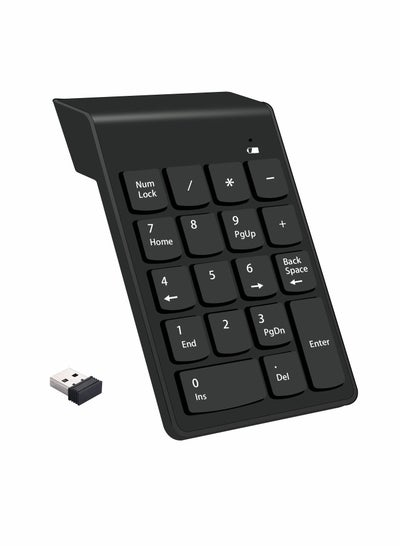 Buy Wireless Silent Number Pad Portable Numeric Keypad Keyboard with Mini USB Receiver for Laptop Notebook, Desktop PC Computer, Compatible with Windows, 10 Million Keystrokes Life，10M Use Distance in Saudi Arabia