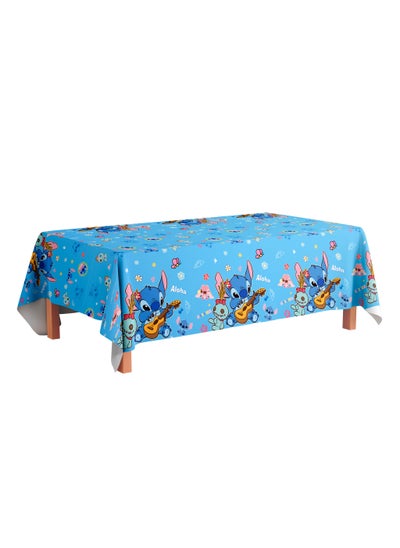 اشتري 3 PCS Stitch Birthday Party Tablecloth 42.5 x 71 inch, Stitch Plastic Party Tablecloth Disposable Table Cover for Birthday Party Decorations في الامارات