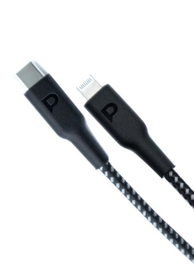 Buy MFI Braided Type-C to Lightning Cable 30CM Black in UAE