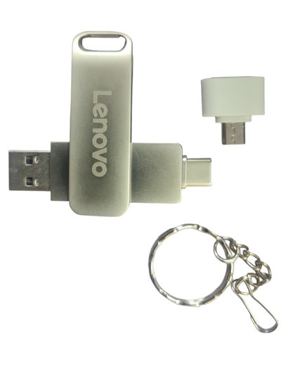 Buy Lenovo 2-In 1 USB Flash Drive Type C Pendrive 128GB High Speed USB Stick Waterproof Flash Pendrive Disk. in Saudi Arabia