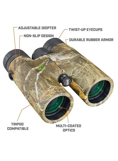 Buy Powerview 10x42 BoneCollector Binoculars, Adult Binoculars for All Purpose Use in Realtree Edge Camo in UAE