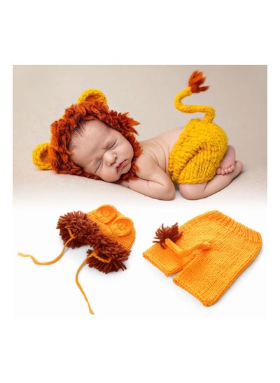 اشتري Newborn Baby Photography Outfits Props Clothes Hand made Photoshoot Lion Crochet Outfits Costume Set for Baby Boys Girls Toddler Infant في الامارات