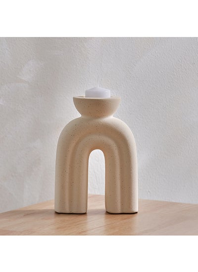 Buy Quinn Modern Shape Ceramic Candle Holder 12.5 x 17 x 7.5 cm in UAE