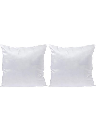 Buy Soft Plain Colored Cushion 45X45 Cm White 2 Pcs in Saudi Arabia