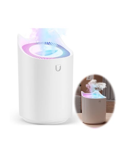 Buy Humidifier for Bedroom, Air Humidifier with Color Changing Night Light, 20-Hour Runtime, 3 Mist Modes, 2 Nozzles, Auto, 3000ml in UAE