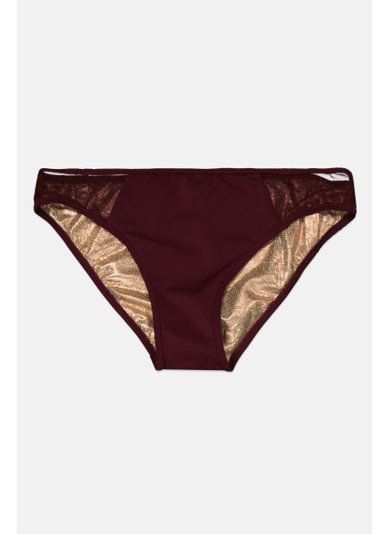 Buy Women Plain Bikini Bottom, Maroon in UAE