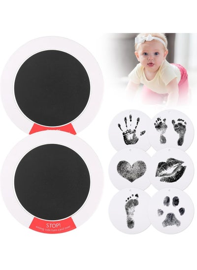 اشتري Inkless Hand and Footprint Kit - Ink Pad for Baby Hand and Footprints - 2Pcs Clean Touch Ink Pads with 6 Imprint Cards, Doesn’t Touch Skin, Inkless Print Kit Safe Non-Toxic for Newborn Baby, Family في الامارات