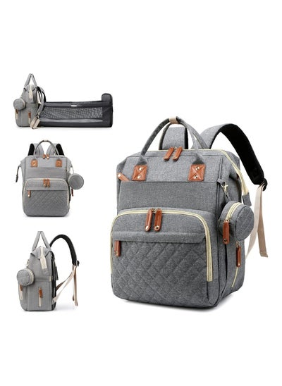 Buy Multifunction Travel Back Pack Maternity Baby Changing Bags Large Capacity Waterproof and Stylish Grey in UAE