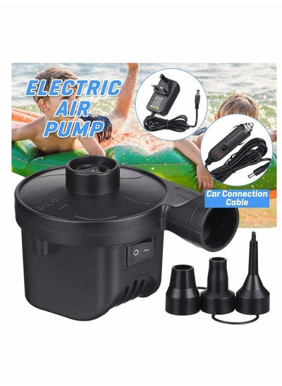 اشتري Electric Air Pump, Camping Electric Pumps Inflator, Deflator for Airbeds, Paddling Pools, Toys, Inflatable Sofa, Air Raft Mattress, with 3 Nozzles, 50W في الامارات