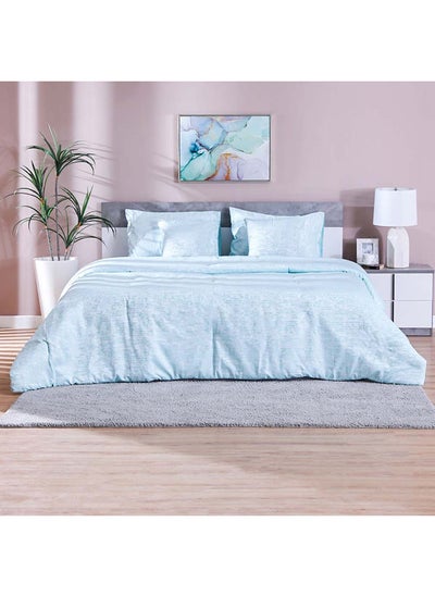 Buy Arianna 5Piece Super King Size Comforter Set 100% Cotton Fill & Polyester Bedding  Soft Lightweight Bedspread, 2 Pillow Cover, 2 Cushion Cover For Bedroom  L 260 X W 260 Cm  Teal in UAE