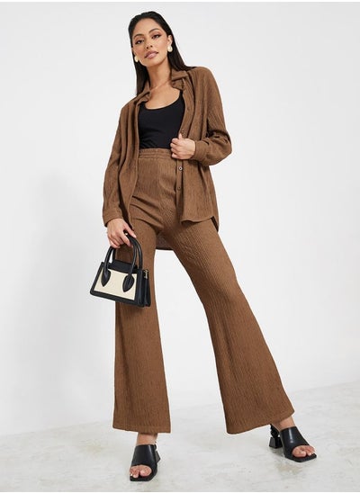 Buy Crinkled Longline Shirt & Trouser Co-Ord Set in Saudi Arabia