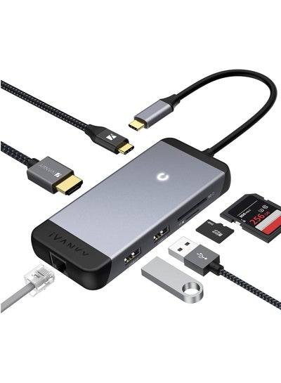 اشتري USB C Laptop Docking Station with,  7-in-1 87W PD Dock, Dual 4K HDMI Display Thunderbolt 3/4 Dock for Steam Deck, Dell, HP, Lenovo, Surface, etc, USB 3.0 في مصر