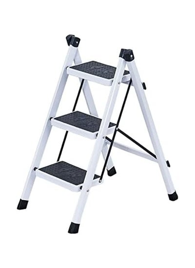 اشتري 3 Step Ladder, Lightweight Folding Step Stools with Anti-Slip Sturdy and Wide Pedal, Thickened & Space-Saving, Portable Multi-Use Stepladder for Home Kitchen Office في السعودية