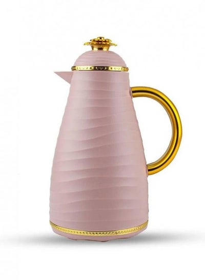 Buy Basurrah Tea Thermos Pink With Golden Handle 1 Liter 19-46078 in Saudi Arabia