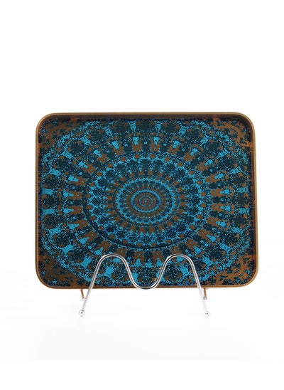 Buy Small Rectangular Turquoise Gilded Presentation Tray in Saudi Arabia