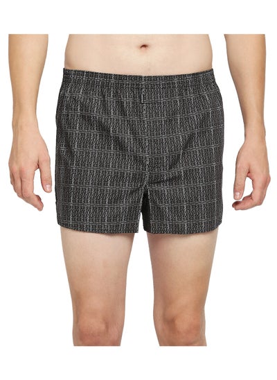 Buy Men's Printed Boxer - Black in UAE