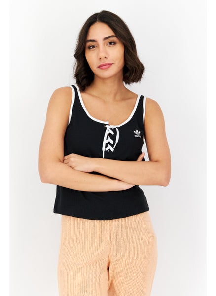 اشتري Women Plus Size Brand Logo Tank Top, Black في الامارات