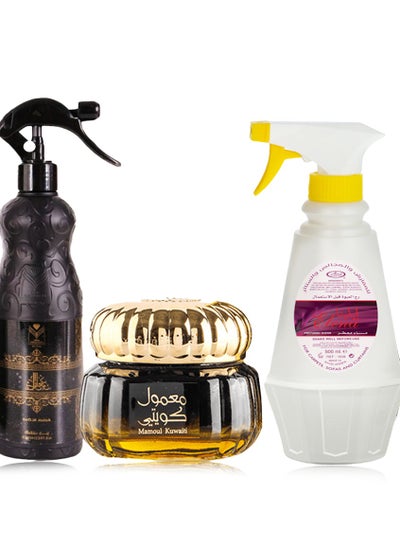 Buy Mamoul Kuwaiti 60gm And Ashek Al.Oud Air Freshener 480ml And Elena Freshener 500ml in Saudi Arabia