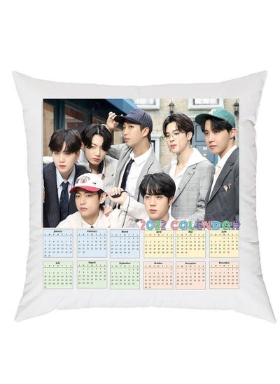 Buy BTS  Band Printed Decorative Calendar 2022 Pillow in UAE