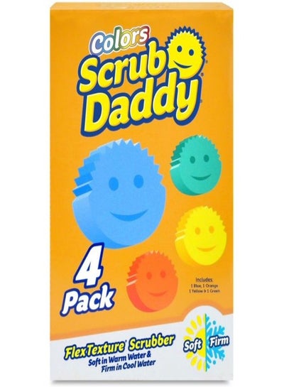 Buy Scrub Daddy Original All Purpose Color Cleaning Sponge Multi-Pack Set Of 4 Assorted in Saudi Arabia