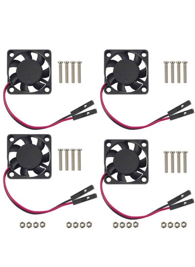 اشتري 4 PCS Raspberry Pi 4 Fan, Raspberry Pi Cooling Fan Brushless 3.3V 5V DC Silent Fan for Raspberry Pi 4B / Pi 3B+ / RetroFlag NESPI Enclosure (30mmx30mmx7mm) (Black) في السعودية